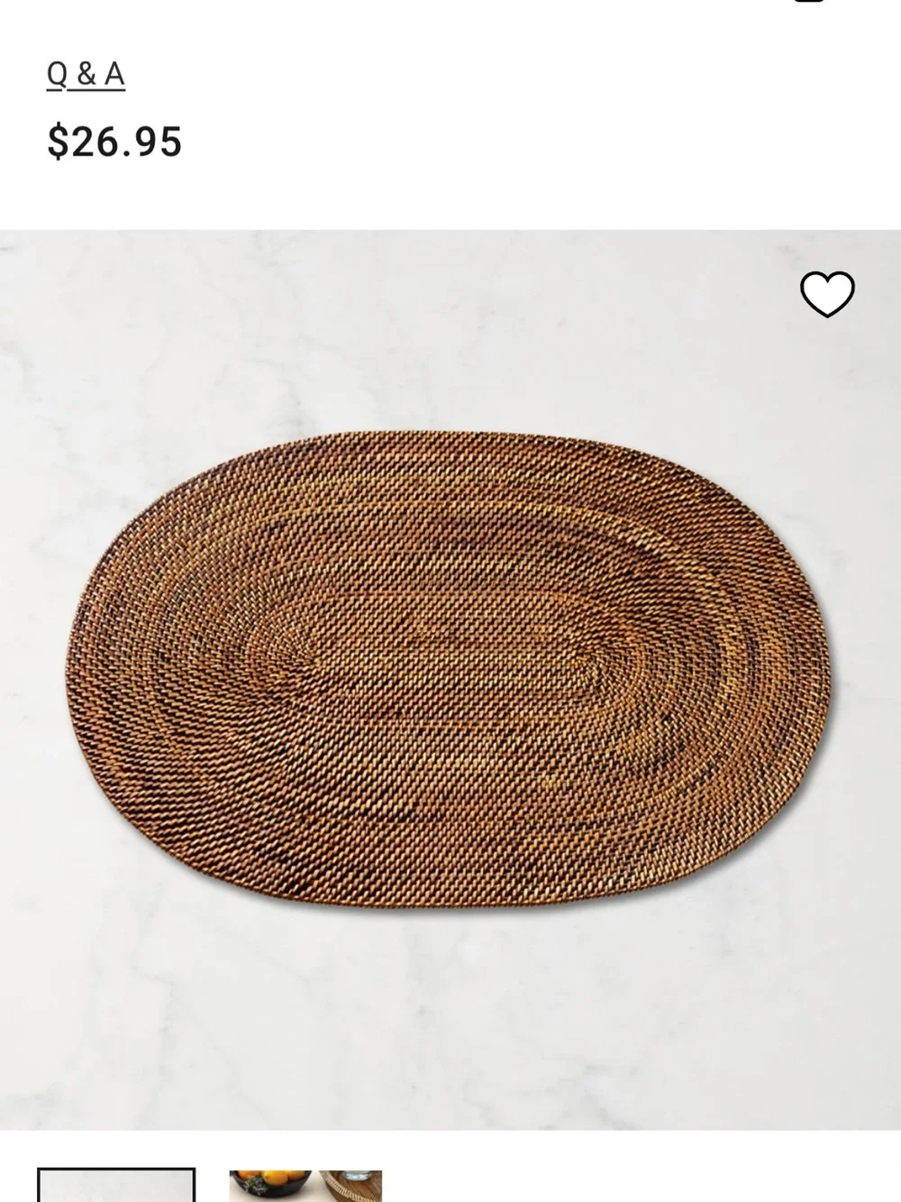 Set of 6 William Sonoma Oval Placemats
